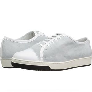 BUGATCHI Men’s Ischia Suede/Leather Casual Sneaker in White Size 42/US 9
